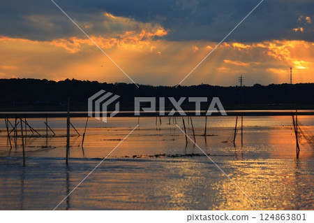 Asahi reflected on the surface of the lake Asahi reflected on the surface of the lake 124863801
