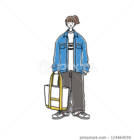 A woman in casual clothes A woman in casual clothes 124864038