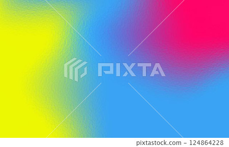 Abstract digital background featuring a smooth gradient blend of blue, yellow, and pink tones with a soft, blurred texture effect. . 124864228