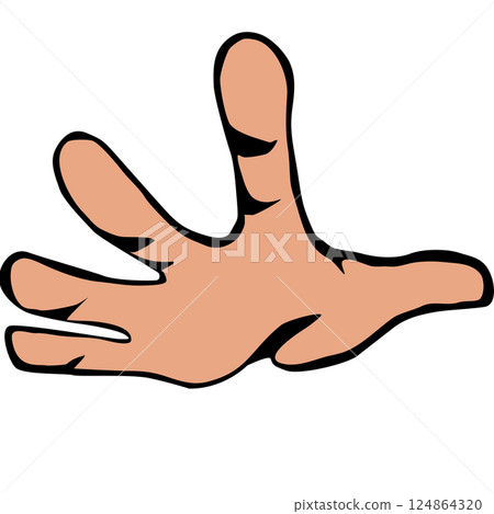 Abstract One Hand Gesture Illustration. cartoon 124864320
