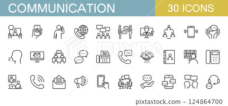Communication icon set Communication icon set 124864700