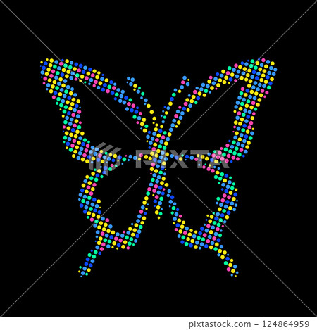 Butterfly made of colorful dots Butterfly made of colorful dots 124864959