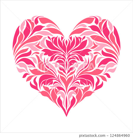 Floral heart in victorian style  124864960