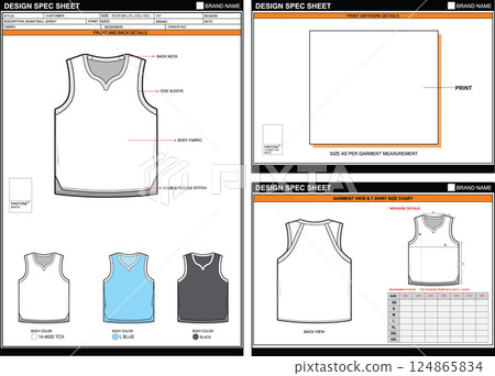 BASKETBALL JERSEY EASY EDITABLE EMPTY TECHPACK MEASUREMENT LAYOUT TEMPLATE DESIGN BASKETBALL JERSEY EASY EDITABLE EMPTY TECHPACK MEASUREMENT LAYOUT TEMPLATE DESIGN 124865834