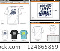 CREW NECK T SHIRT STAY HUMBLE STREETWEAR T SHIRT TECHPACK MEASUREMENT LAYOUT TEMPLATE DESIGN.eps 124865859