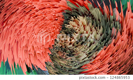 Abstract Art Painting Of A Business Man Face With Splash Paint Drops 3D Illustration 124865953