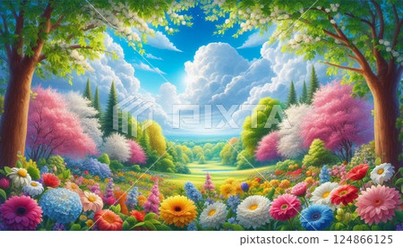 Beautiful coral reef landscape 124866125