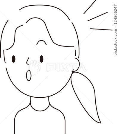 Ponytail woman surprised Ponytail woman surprised 124866247