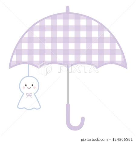 Vector illustration of a cute umbrella and a Teru Teru Bouzu. Rainy season, rain Vector illustration of a cute umbrella and a Teru Teru Bouzu. Rainy season, rain 124866591