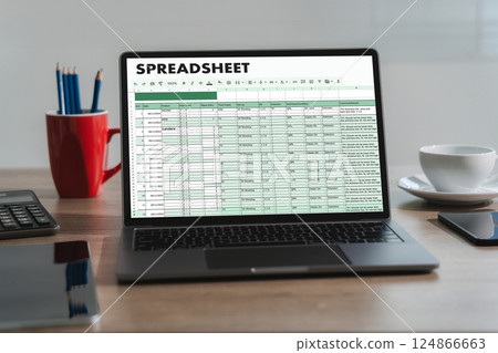 businessman working with data and graphs in 124866663