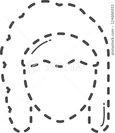 Dotted woman hair illustration. 124866933