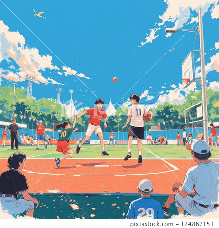 children running at sports day 124867151