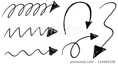 Hand-Drawn Arrow Doodles Vector Illustration Hand-Drawn Arrow Doodles Vector Illustration 124868109