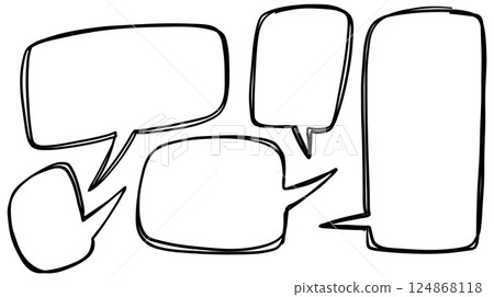 Hand-Drawn Speech Bubbles Vector Illustration Hand-Drawn Speech Bubbles Vector Illustration 124868118