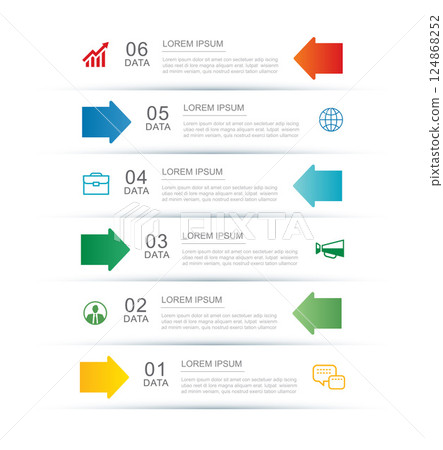 6 data infographics tab index layout template. Illustration business abstract background. 6 data infographics tab index layout template. Illustration business abstract background. 124868252