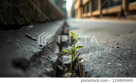young sprout on the ground 124868469