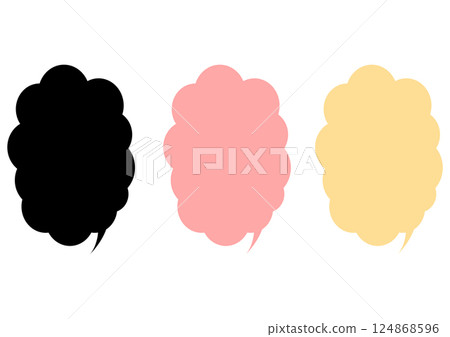 A set of cute colorful cloud-shaped speech bubbles 124868596