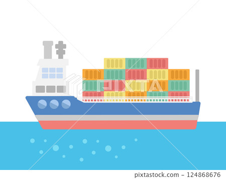 貨船插圖 124868676