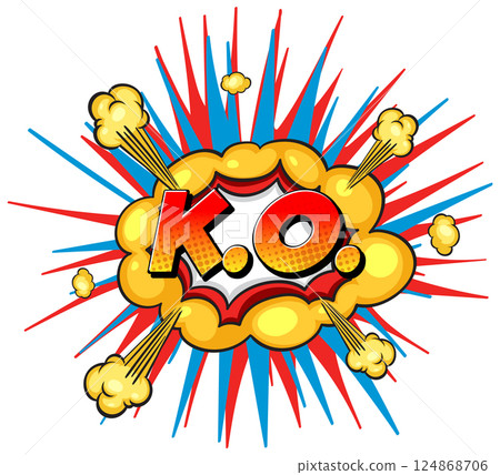 Dynamic Comic Style Knockout Explosion Illustration 124868706