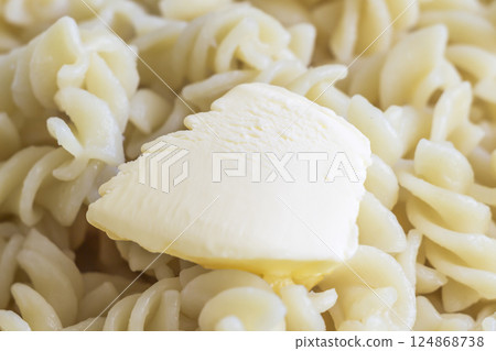 A piece of butter in the pasta 124868738