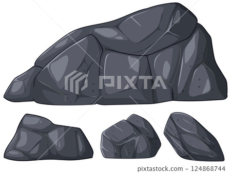 Stylized Dark Rock Vector Illustration Stylized Dark Rock Vector Illustration 124868744