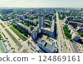 Aerial city view. Urban landscape. Copter shot. Panoramic image. 124869161
