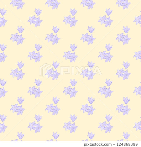 Vintage Chive blossoms Seamless Floral Pattern Yellow background Vintage Chive blossoms Seamless Floral Pattern Yellow background 124869389
