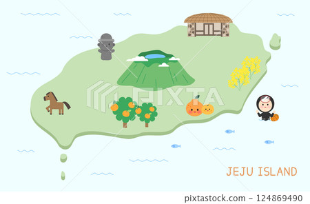 Jeju Island Illustration Jeju Island Illustration 124869490