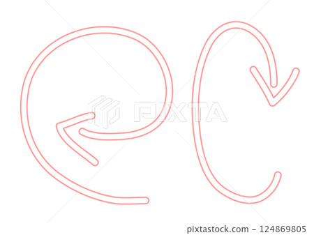 Pink hand drawn curved arrows set Pink hand drawn curved arrows set 124869805