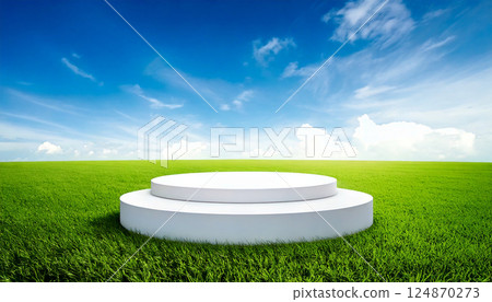 Landscape platform generation AI background Landscape platform generation AI background 124870273