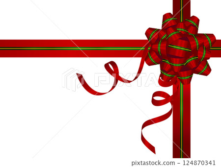 帶有複製空間的聖誕彩帶包裹圖像的插圖 124870341