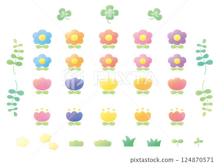 Various kinds of flowers, tulips and grass pastel Various kinds of flowers, tulips and grass pastel 124870571