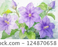 茄子花*夏季花卉背景素材 124870658