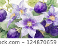 茄子花*夏季花卉背景素材 124870659