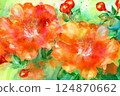 石榴花*夏花背景素材 124870662