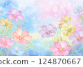 波斯菊 *秋花背景素材 124870667