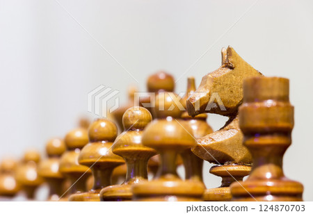 Chess pieces on the field Chess pieces on the field 124870703