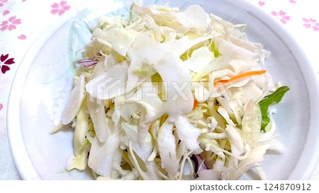 Shredded cabbage core (hard part with veins) 124870912