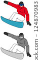 Illustration set of snowboarding athletes 124870983