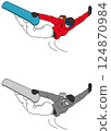 Illustration set of snowboarding athletes 124870984