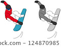 Illustration set of snowboarding athletes 124870985