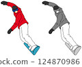 Illustration set of snowboarding athletes 124870986