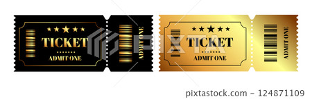Gold VIP ticket design for exclusive entry to events or shows 124871109