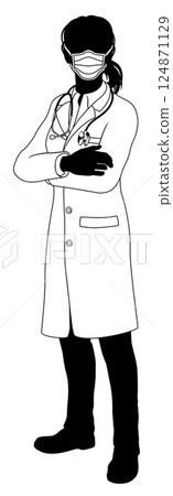 Doctor Woman Medical Silhouette Healthcare Person Doctor Woman Medical Silhouette Healthcare Person 124871129