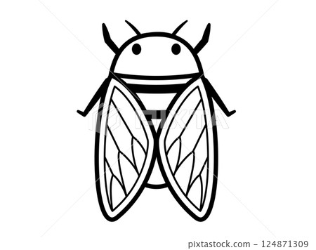 Insect_Cicada_Monochrome 124871309