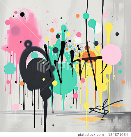 Grungy background. Chaotic design with layered ink drops and dramatic splashes. Grungy background. Chaotic design with layered ink drops and dramatic splashes. 124871684