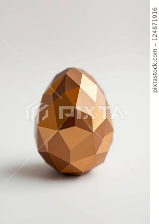 Volumetric egg with polygonal design. Easter theme concept. 124871916