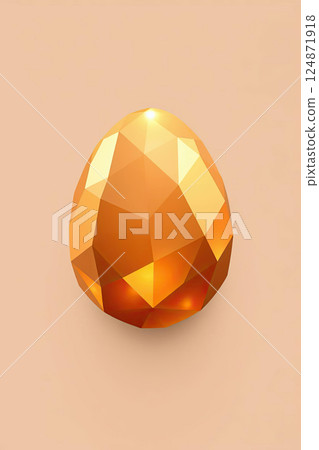 Volumetric egg with polygonal design. Easter theme concept. 124871918
