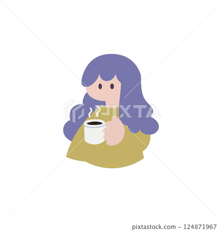 一個女人喝咖啡 124871967