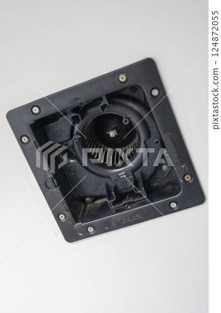 Ventilation fan being disassembled and cleaned (bathroom) Ventilation fan being disassembled and cleaned (bathroom) 124872055